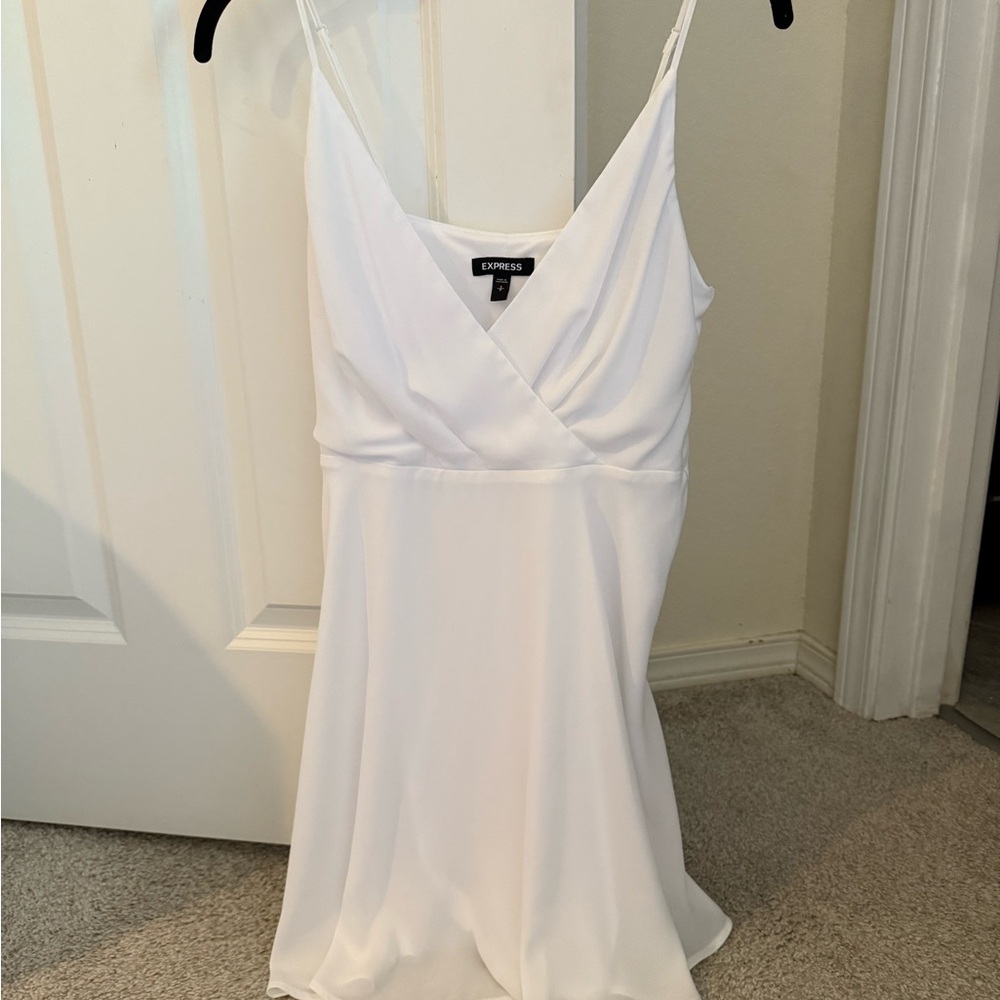 Express White V-Neck Dress